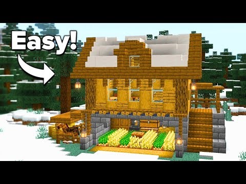 Minecraft: How to Build a Winter Log Cabin | Survival House Tutorial🏠