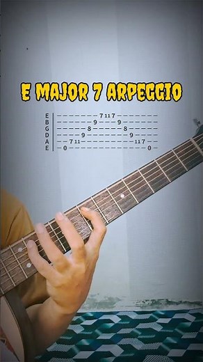 arpeggio E major 7 guitar lesson