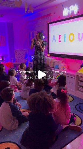 Cindy | Singing&Teaching on Instagram: "I hope these simple but fun slides can bring joy into your classroom! (You’ll find the digraph slides included in these)🌈 Thank you to @daysinkinder for creating these lyrics to the tune of “Old Macdonald Had a farm” 💕 Ways I use them: 1. Warm-up for reading block 2. Short singing brain break (they love to sing) 3. Introduction to phonics block Comment “vowels” to get your free simple slides I’m rooting for you always 💕 -Cindy All rights and copyrights 