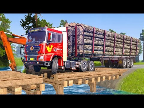 Spintires Mudrunner Gameplay | Truck vs Extreme Broken Road with Speed Bumps #mudrunner