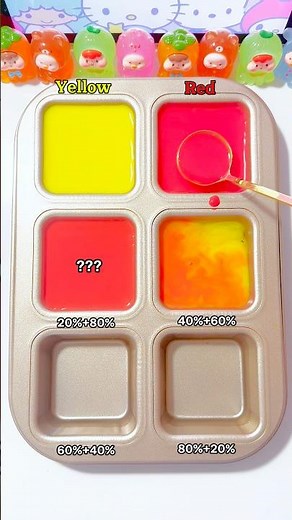 Yellow + Red =??? What 4 colors are created when red and yellow are combined? #asmr #colordairy
