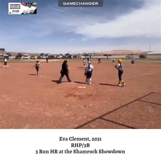 Eva Clement, 2031\nRHP/3B\n3 Run HR at the Shamrock Showdown