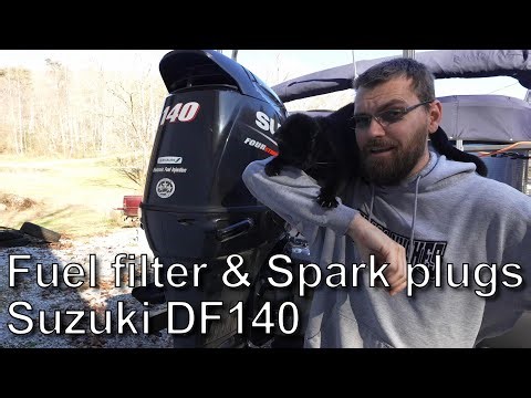 Suzuki DF140 fuel filter and spark plug change
