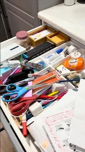 Satisfying cleaning and decluttering the junk drawer! #organization