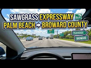 Driving on the Sawgrass Expressway from Palm Beach to Broward County, Florida