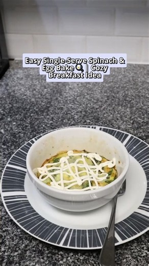 Easy Single-Serve Spinach & Egg Bake 🍳 | Cozy Breakfast Idea