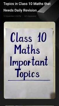 Important Topics in Class 10 Maths to Revise Daily #cbseguidance #cbseclass10 #class10maths #board