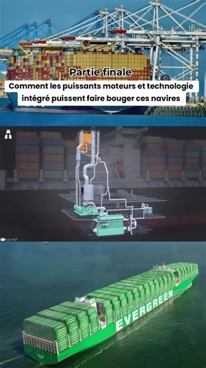 Comment les géants puissent naviguer avec ces puissants moteurs et technologie #bateau #conteneur #pourtoi #viral #fyp
