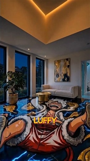 Luffy Gear 5 3D Resin Floor Art! ⚡️☁️#interiordesign