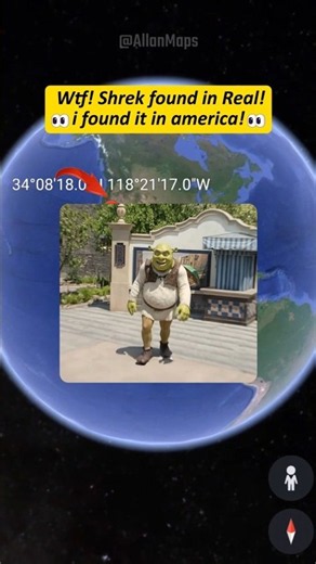 wtf! shrek found on google maps & google earth! #shorts