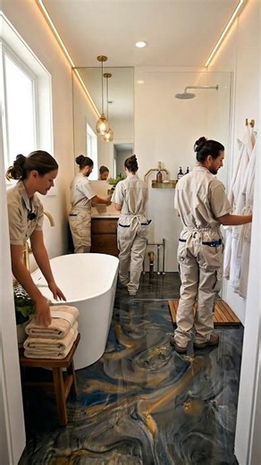 From Concrete to Luxury Bathroom in 60 Seconds 😳