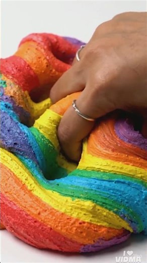 Mixing Rainbow Slime || Satisfying vedio|| Asmr #satisfying #satisfying