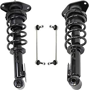TRQ Rear Suspension Kit Shock & Spring Strut Assembly Sway Bar Stabilizer Link Compatible with 2007-2014 Mini Cooper