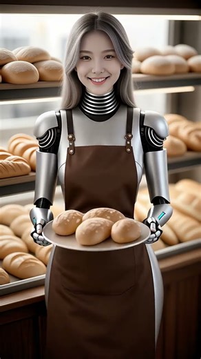 Robot Baker Serves Fresh Buns with a Smile – AI Takes Over the Bakery! 🥐🤖