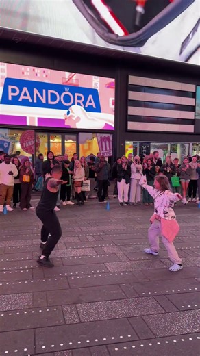 Times Square show - can the little girl do a cartwheel after Ryan #shorts #nyc #dance