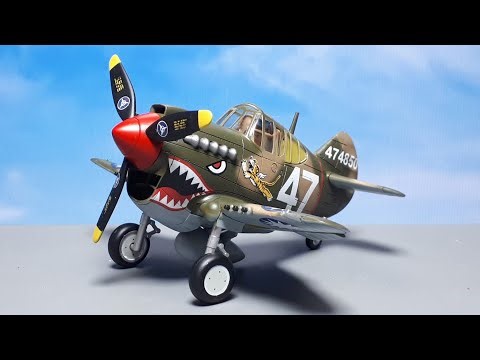 Curtiss P-40 Warhawk by Tiger Model No 06 cute eggplane WW2 airplane model kit tooned q version