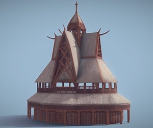 ArtStation - Norse Viking Stave Church-Building | Game Assets