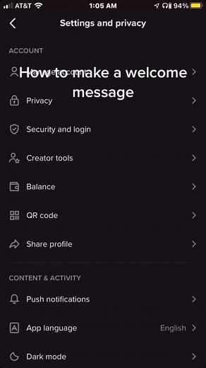 How to make a welcome message