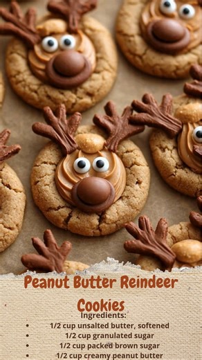 Peanut Butter Reindeer Cookies | CakeBook
