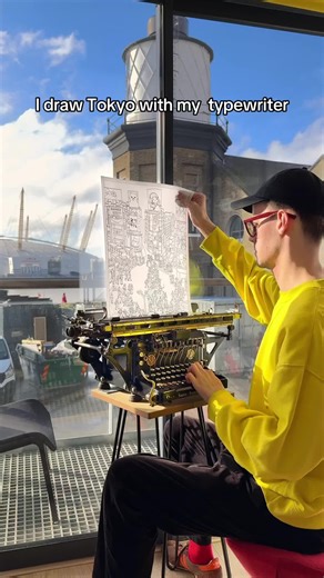 I’m finally done! ✅ Here is my colourful typewriter art of Tokyo’s iconic Shibuya Crossing 🇯🇵🙌 Look closely 🔍 what hidden typed messages can you spot? There are millions! Comment below! #typewriter #artistsontiktok #asmr #tokyo #art