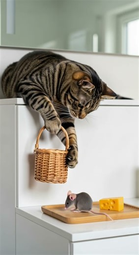 LOL This mouse forgot to look up Watch this hilarious moment #cat #funny #pets