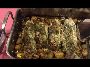 Baked Bluefish And Baked Potatoes