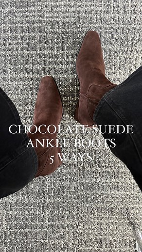 GRAZIA | DAILY STYLE INSPO on Instagram: "CHOCOLATE SUEDE ANKLE BOOTS 5 WAYS 🍫// These boots did not disappoint! They’re comfortable and stylish which is so hard to find - especially at a reasonable price tag. Styled them 5 ways for you here! . Links in my LTK and October Reels Highlight! 🤎 . . . #suede #suedeboots #chocolatebrown #bootstyle #waystowear"