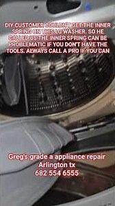 lg washer inner spring install for a diy customer. appliance repair Arlington tx