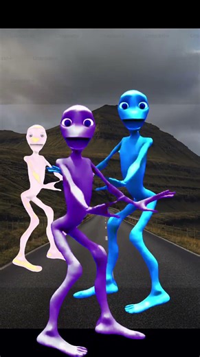 3 Alien Dance😱 - Dame Tu casita 😰 White baigani dark blue colours🫣 Song Meme #shorts #funny