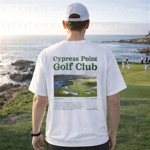 Mens Golf Cotton T-shirt | Cypress Point Club Pebble Beach Hole 16 - Etsy