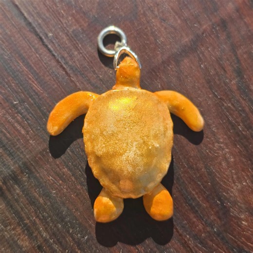 Sea Turtle Necklace in Gold and Yellow-orange, Gift for Ocean Lovers, Honu Turtle Pendant, Beach Theme Jewelry, Unique Animal Lover Gift - Etsy