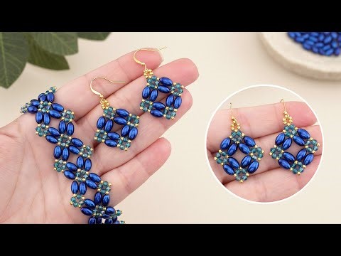 How to Make Stunning Blue Pearl Earrings Easy DIY #beading #tutorial