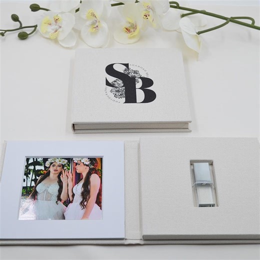 Personalized Wedding Memory Box With USB Drive Slot - Custom Logo Photo Gift for Couples - Etsy