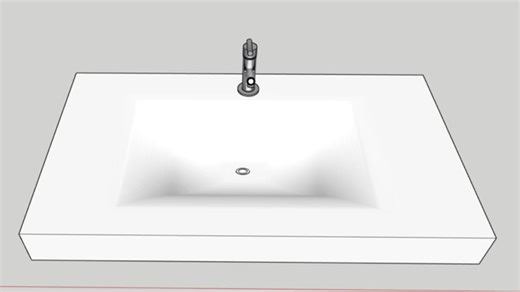 su～陶瓷一体盆/热弯盘/无缝盆 ～ 浴室柜盆子～ su主要运用的工具：路径跟随，两点圆弧，橡皮擦（柔化）