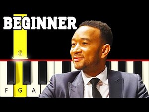 All of me - John Legend - Very Easy and Slow Piano tutorial - Only White Keys