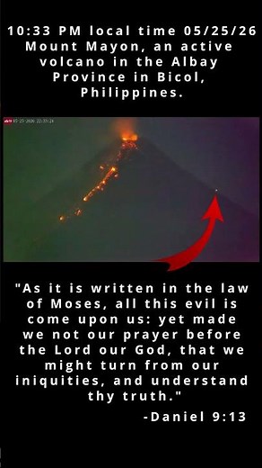 Daniel 9:13 - Mayon Volcano Eruption with Meteor #shorts #bible #christ