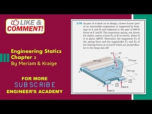 Engineering Statics | P3/76 | Equilibrium 3D | Chapter 3 | 6th Edition | Engineers Academy