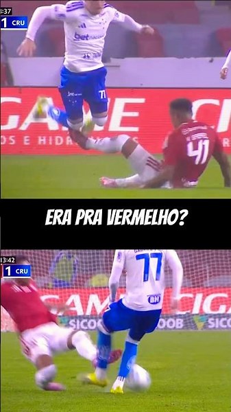 Did he simulate? The referee gave him a red card! Internacional vs. Cruzeiro #cruzeiro #inter #br...