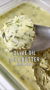 Healthy DILLY BUTTER 🧈 with 50% olive oil! Let’s use that fresh nutritious dill and make a delicious spread! Only 4 main ingredients, plus a dairy free option! This homemade spread only takes minutes to prepare, and it is free from ingredients you will find in store bought “spreads” and butters (ie: preservatives, seed oils, trans fats, soy, dyes or natural flavours). At room temperature, it can be brushed or spread on to your favourite foods with such ease. This recipe is loaded with nourishin