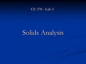 Solids Analysis - SlideServe
