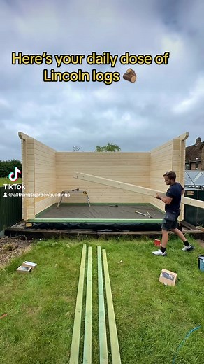 Did someone say adult Lincoln logs ? #logcabin #gardenroom #lincolnlogs #reels #woodwork | All Things Garden Buildings