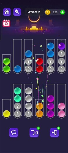 Ball Sort Master Level 1547 #ballsortmaster #ballsortmastersolution #puzzlegame #gaming #games