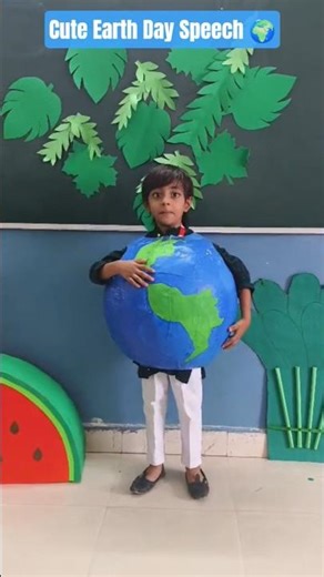 Cute Earth Day Speech 🌍 | UKG Fancy Dress Performance | Save Earth Card Making”