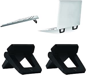 Self-adhesive mini portable laptop stand, invisible computer stand, foldable ergonomic desktop stand, compatible with MateBook X pro, D14, MacBook Air Pro,XPS,more 10-17inch laptop, tablets, iPad