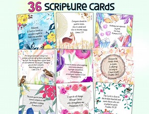 Bible Verse Scripture Cards, Printable Scripture Cards, Christian Gifts for Women, Bible Study, Watercolor Bible Verse Memory Verse Cards - Etsy