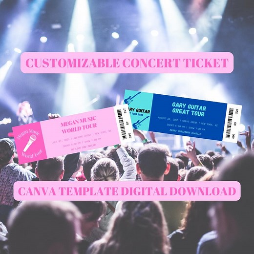 Customizable Concert Ticket - Canva Template Digital Download - Etsy Australia