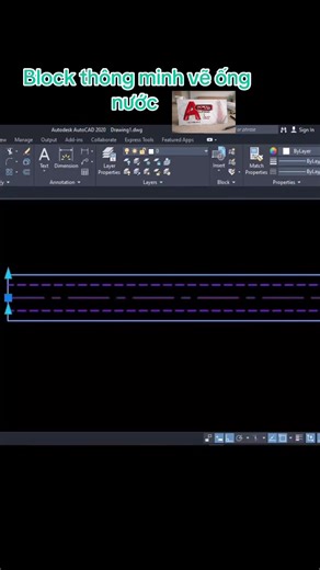 Block thông minh vẽ ống nước #autocad2d #hocautocad #lenxuhuong #xh #xuhuongtiktok