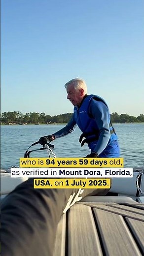This 94 year old man LOVES waterskiing!