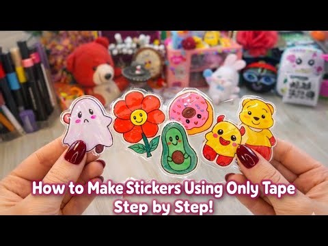 How to make transparent stickers/ using tape ( step by step )