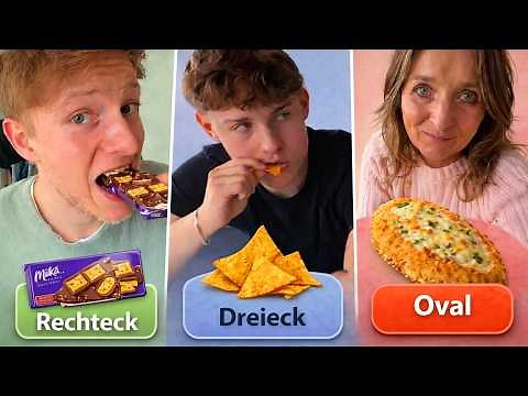 Eat only shapes for a day challenge | Rectangle, triangle, oval food